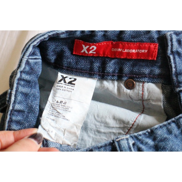 X2 Denim Laboratory Jeans Shorts with Side Buttons - Picture 3 of 3